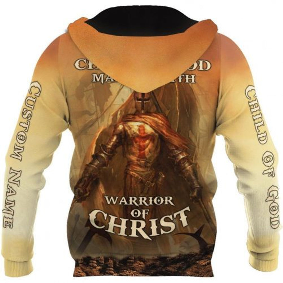 FUNSTUFFPRINT Personalized Christian 3D All Over Hoodie Child Of God Warrior 3D Hoodie and Zip Hoodie