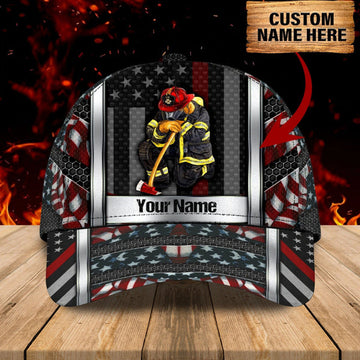 FUNSTUFFPRINT Personalized Classic Cap Firefighter Eagle For Men And Woman - Baseball 3D Firefighter Cap Hat