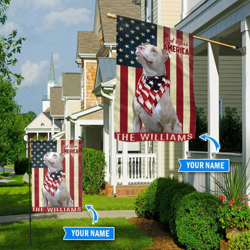 Personalized Dog Flags, American Pit Bull Terrier God Bless America Flag, Dog Flag For House, Garden Flags Dogs, Dog House Flags