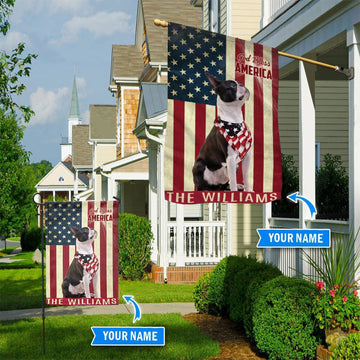 Personalized Dog Flags, Boston Terrier God Bless America Flag, Dog Flag For House, Garden Flags Dogs, Dog House Flags