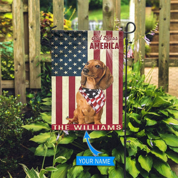 Personalized Dog Flags, Dachshund God Bless Garden Flag, Custom Dog Garden Flags, Dog Flags Outdoor, Garden Flags Dogs, Dog House Flags