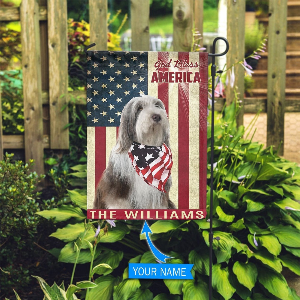 Personalized Dog Flags, Old English Sheepdog God Bless America Flag, Garden Flags Dogs, Dog House Flags