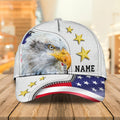 FUNSTUFFPRINT Personalized Eagle American Baseball Cap Hat - White 3D Cap Hat For 4Th Of July - Eagle Usa Cap Hat