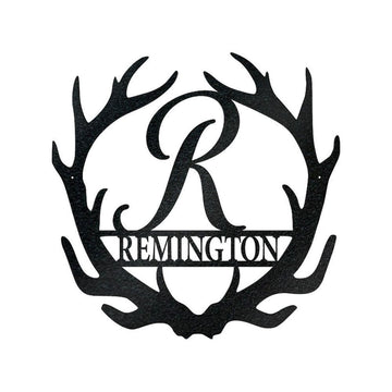 Personalized Metal Monogram Sign, Antler Monogram Letter Sign, Home Decor, Hunter Gift Elk, Deer Camp Sign, Christmas Gift For Him
