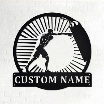 Personalized Metal Monogram Sign, Boxing Metal Wall Art, Boxing Name Sign, Boxing Home Decor