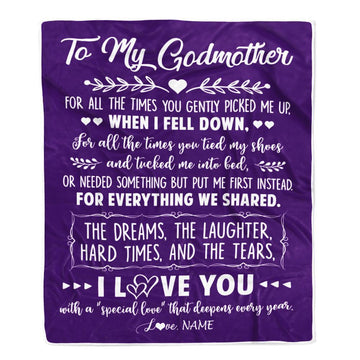 Personalized To My Godmother Blanket From Goddaughter I Love You With A Special Love Blanket, Mother's Day Blanket, Presents For Her