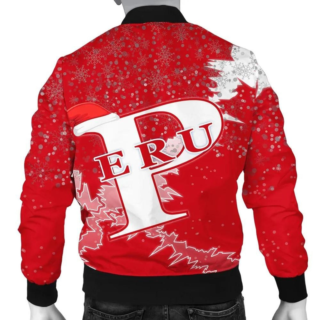 FUNSTUFFPRINT Peru Christmas Coat Of Arms Men Bomber Jacket Style 3D Bomber Jacket