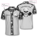 Custom Skull Vertical Stripes Custom Pickleball Shirts For Men