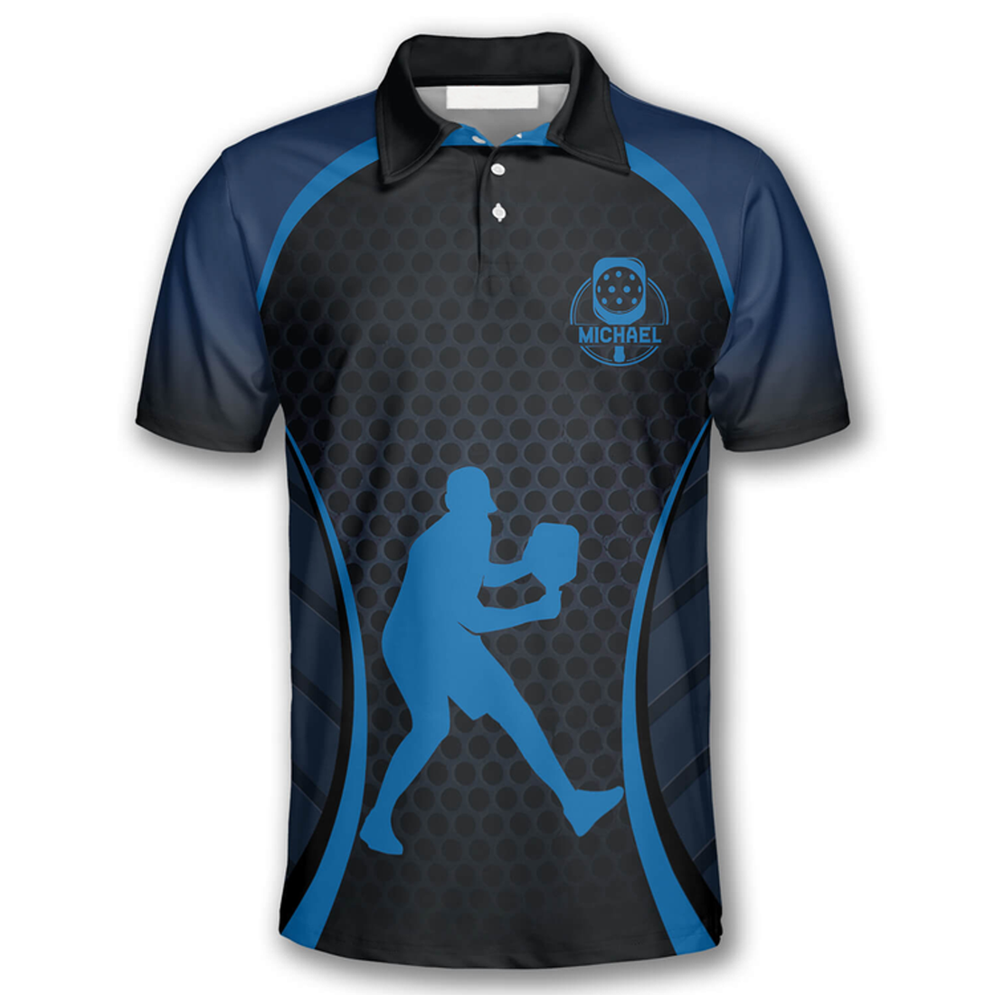 Custom Blue Honeycomb Custom Pickleball Shirts For Men