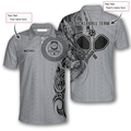 Custom Strike Grey Tribal Tattoo Custom Pickleball Shirts For Men