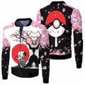 FUNSTUFFPRINT Pikachu Sasuke Uchiha Clan Japanese Blossom 3D Bomber Jacket