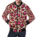 FUNSTUFFPRINT Pink Dot Cheetah Leopard Pattern Print Mens 3D Bomber Jacket