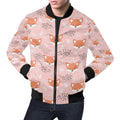 FUNSTUFFPRINT Pink Fox Pattern Print Mens 3D Bomber Jacket
