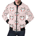 FUNSTUFFPRINT Pink Goat Sheep Pattern Print Mens 3D Bomber Jacket