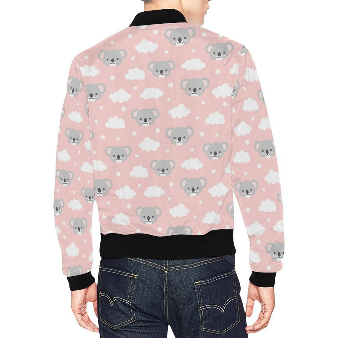FUNSTUFFPRINT Pink Koala Pattern Print Mens 3D Bomber Jacket