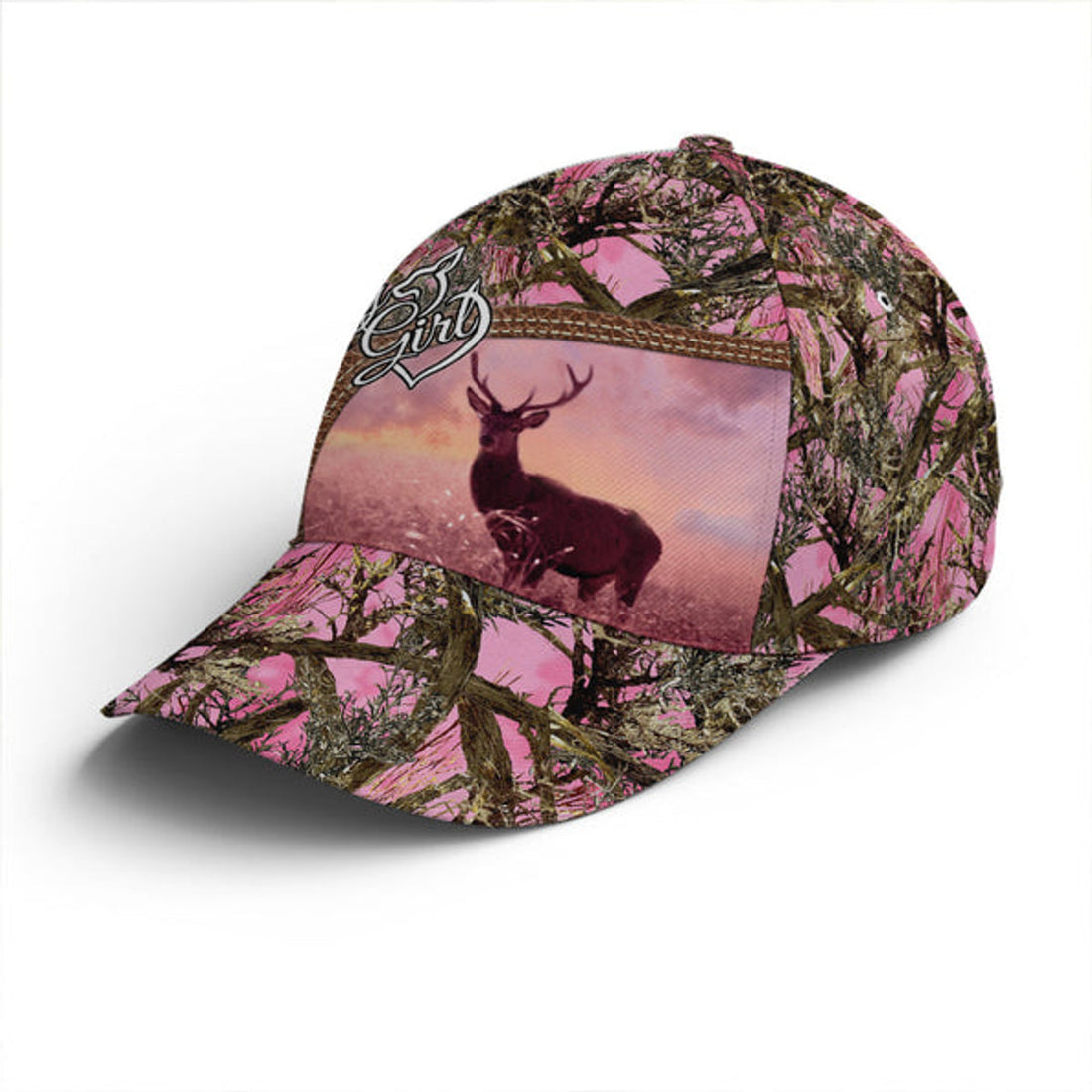 FUNSTUFFPRINT Pink Camouflaged Deer Hunting Baseball Cap