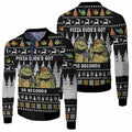 FUNSTUFFPRINT Pizza Dudes Got 30 Seconds Ninja Turtle Ugly Christmas Sweater 3D Bomber Jacket