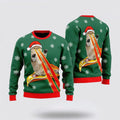 FUNSTUFFPRINT Pizza Cat Christmas Hat With Laser Eyes Ugly Christmas Sweater For Men And Women, Best Gift For Christmas, Christmas Fashion Winter Ugly  Sweater