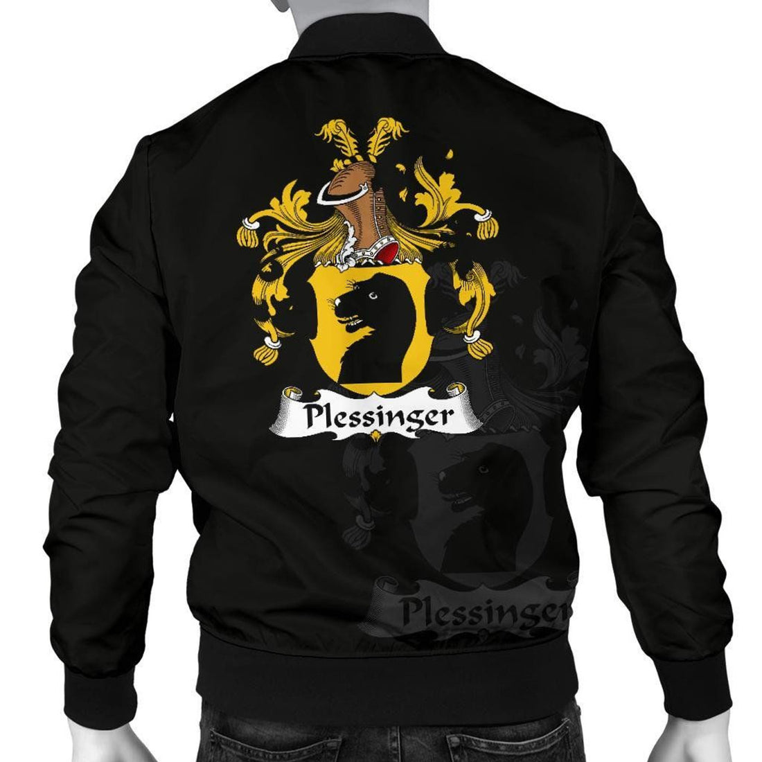 FUNSTUFFPRINT Plessinger Germany Men's Bomber Jacket - German Family Crest 3D Bomber Jacket