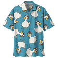 Plump Duck Background Design Hawaiian Shirt for men and women