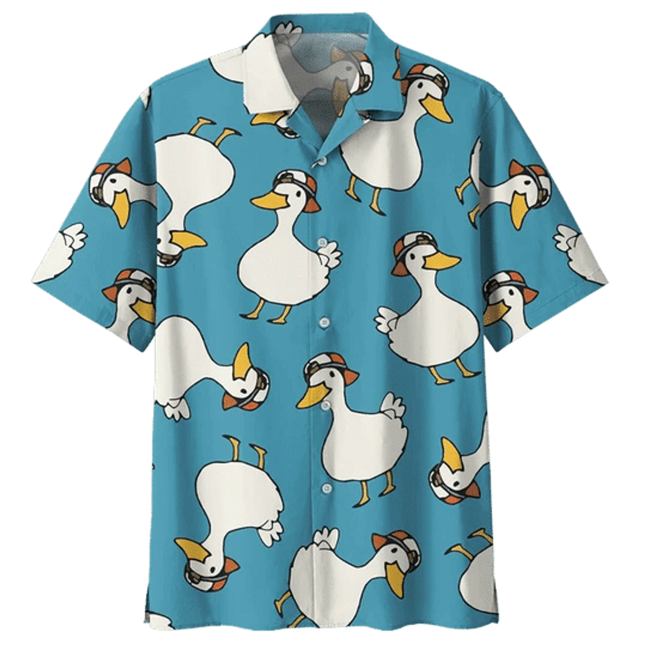 Plump Duck Background Design Hawaiian Shirt for men and women