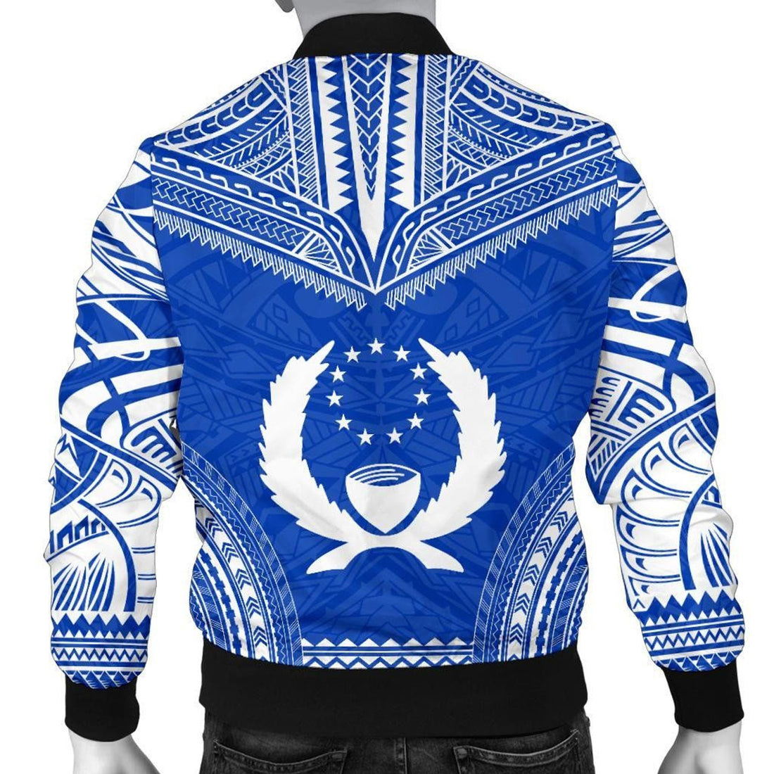 FUNSTUFFPRINT Pohnpei Flag Polynesian Chief Men's Bomber Jacket - 3D Bomber Jacket