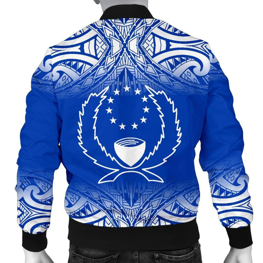FUNSTUFFPRINT Pohnpei Men's Bomber Jacket - Fog Blue Style - 3D Bomber Jacket