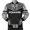 FUNSTUFFPRINT Pohnpei Polynesian Chief Men's Bomber Jacket - Black Version - 3D Bomber Jacket