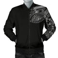FUNSTUFFPRINT Polynesian Chest Tattoo Men's Bomber Jacket Gray 3D Bomber Jacket
