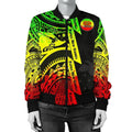 FUNSTUFFPRINT Polynesian Guinea Women's Bomber Jacket - Moana Maui Tattoo With Coat Of Arm Guinea Reggea - 3D Bomber Jacket