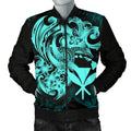 FUNSTUFFPRINT Polynesian Hawaii Men's Bomber Jacket - Kanaka Maoli Blue Turtle - 3D Bomber Jacket