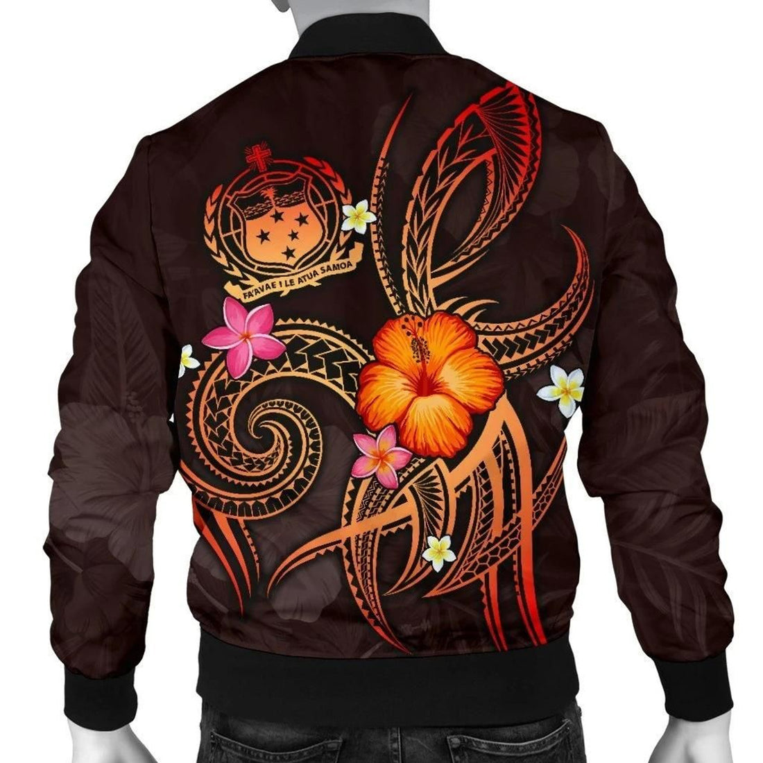 FUNSTUFFPRINT Polynesian Hawaii Personalised Men's Bomber Jacket - Legend of Samoa (Red) - 3D Bomber Jacket