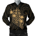 FUNSTUFFPRINT Polynesian Men's Bomber Jacket - Gold Pineapple - 3D Bomber Jacket