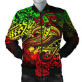 FUNSTUFFPRINT Polynesian Men's Bomber Jacket - Reggae Shark Polynesian Tattoo - 3D Bomber Jacket