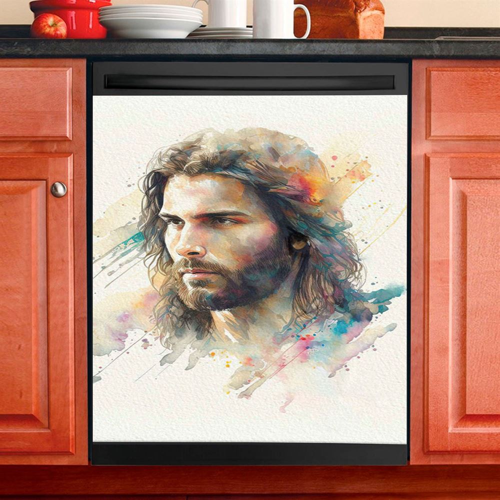 Portrait Of Jesus Christ Man Of Galilee Dishwasher Cover, Christian Dishwasher Wrap, Jesus Kitchen Decoration