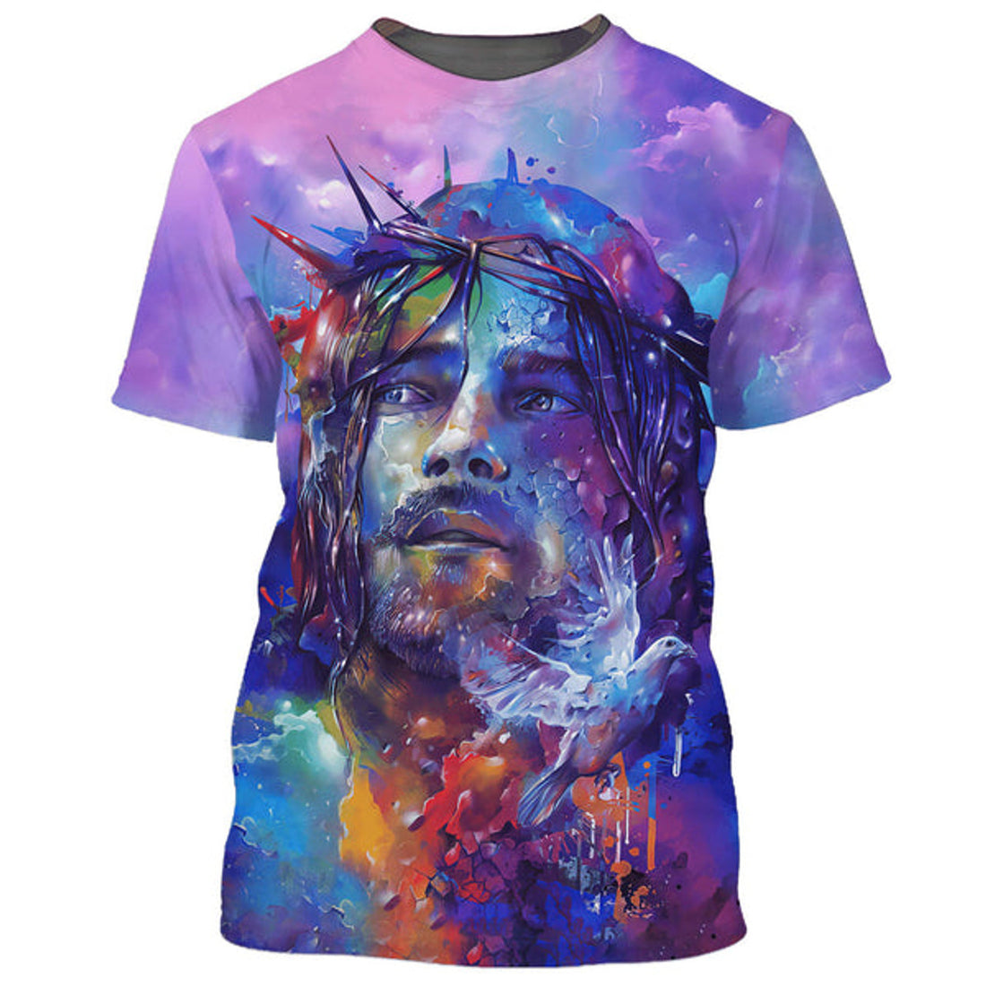 FUNSTUFFPRINT Jesus With Dove 3D All Over Printed Shirt for Men and Women
 3D T-shirt