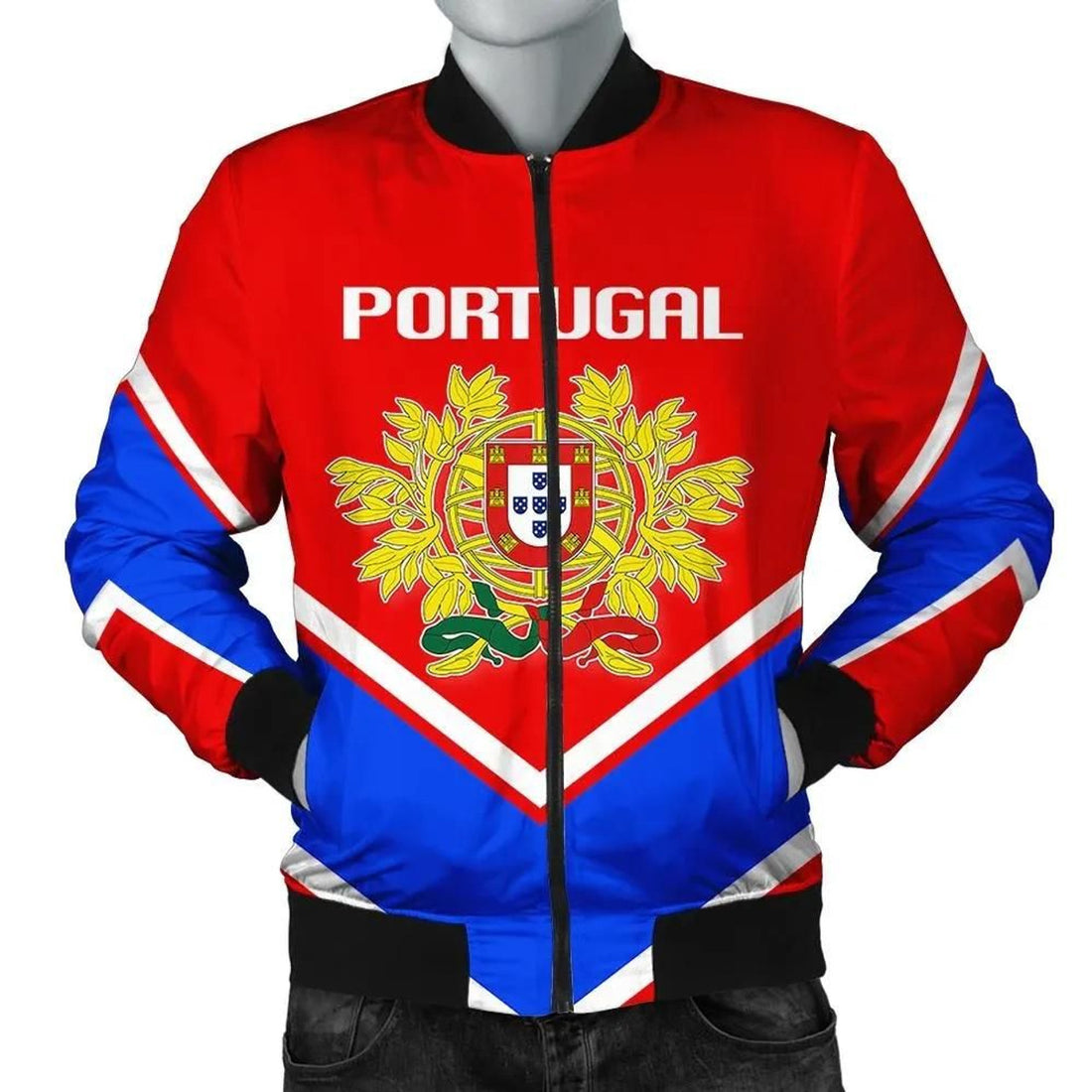 FUNSTUFFPRINT Portugal Coat Of Arms Men Bomber Jacket Lucian Style 3D Bomber Jacket