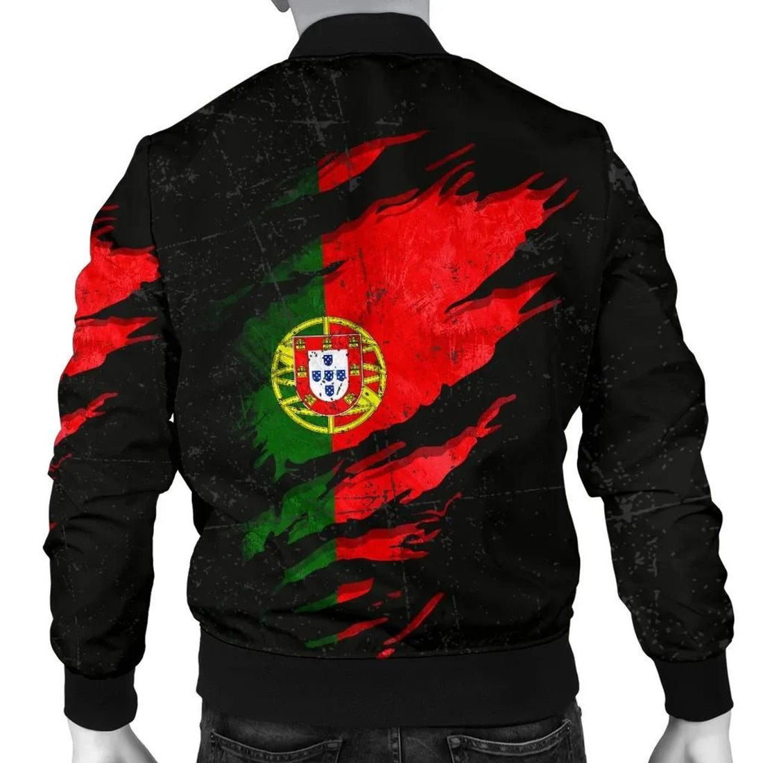 FUNSTUFFPRINT Portugal In Me Men's Bomber Jacket - Special Grunge Style 3D Bomber Jacket