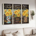 Poster Decor, Butterfly Flower, Live By Faith Grow In Grace Walk In Love Poster and Canvas