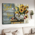 Poster Decor, God Will Meet All Your Needs, Humming Bird, Sunflower Poster and Canvas