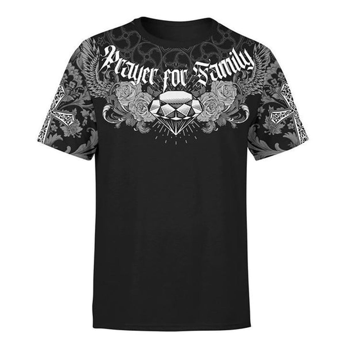 FUNSTUFFPRINT Prayer For Family Jesus Christian 3D T-shirt