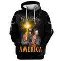 FUNSTUFFPRINT 3D Praying Hand Eagle US Flag Christ Cross God Bless America Hoodies Jesus 3D Hoodie and Zip Hoodie