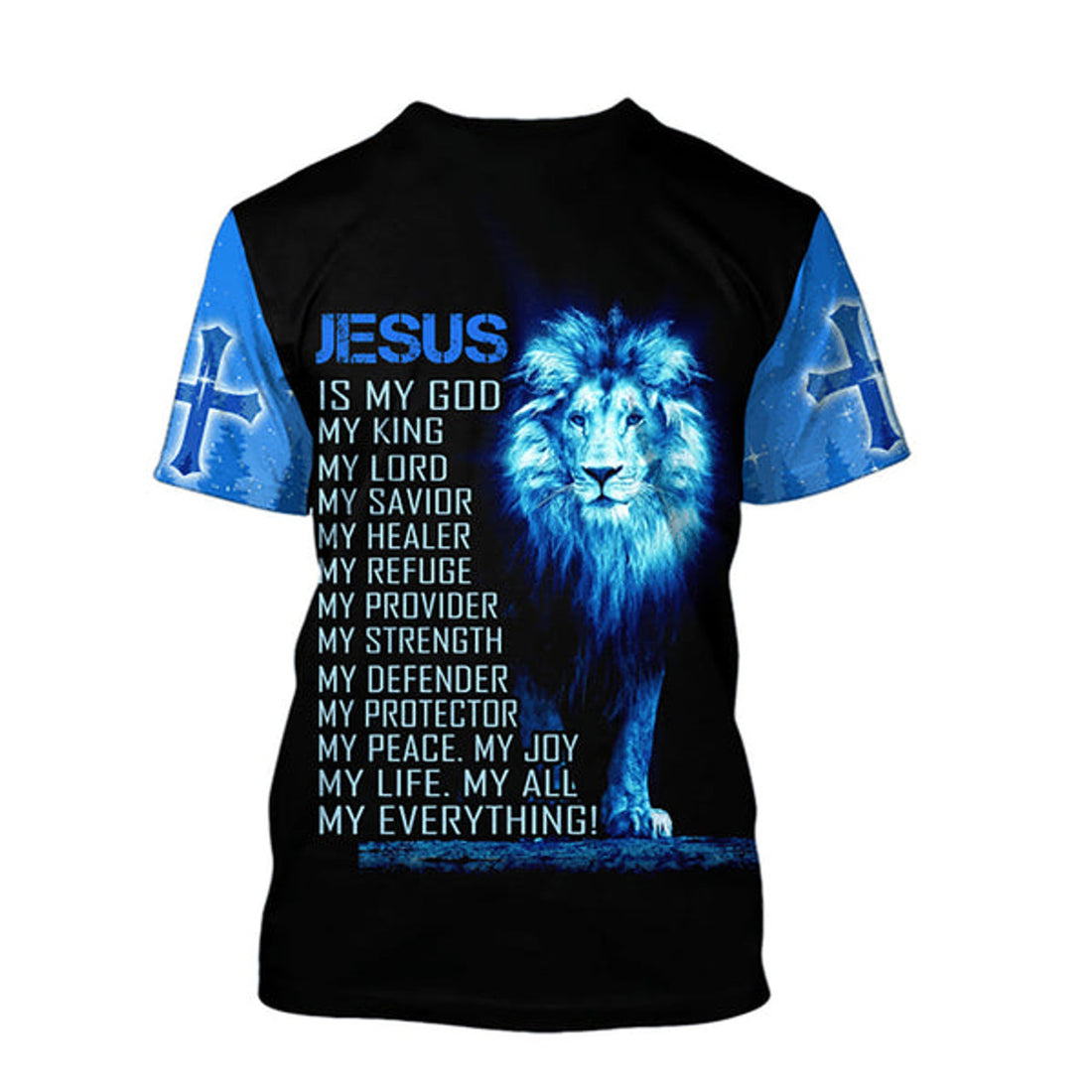 FUNSTUFFPRINT Premium Christian Jesus Lion 3d Unisex Shirt - Christian 3D T-shirt