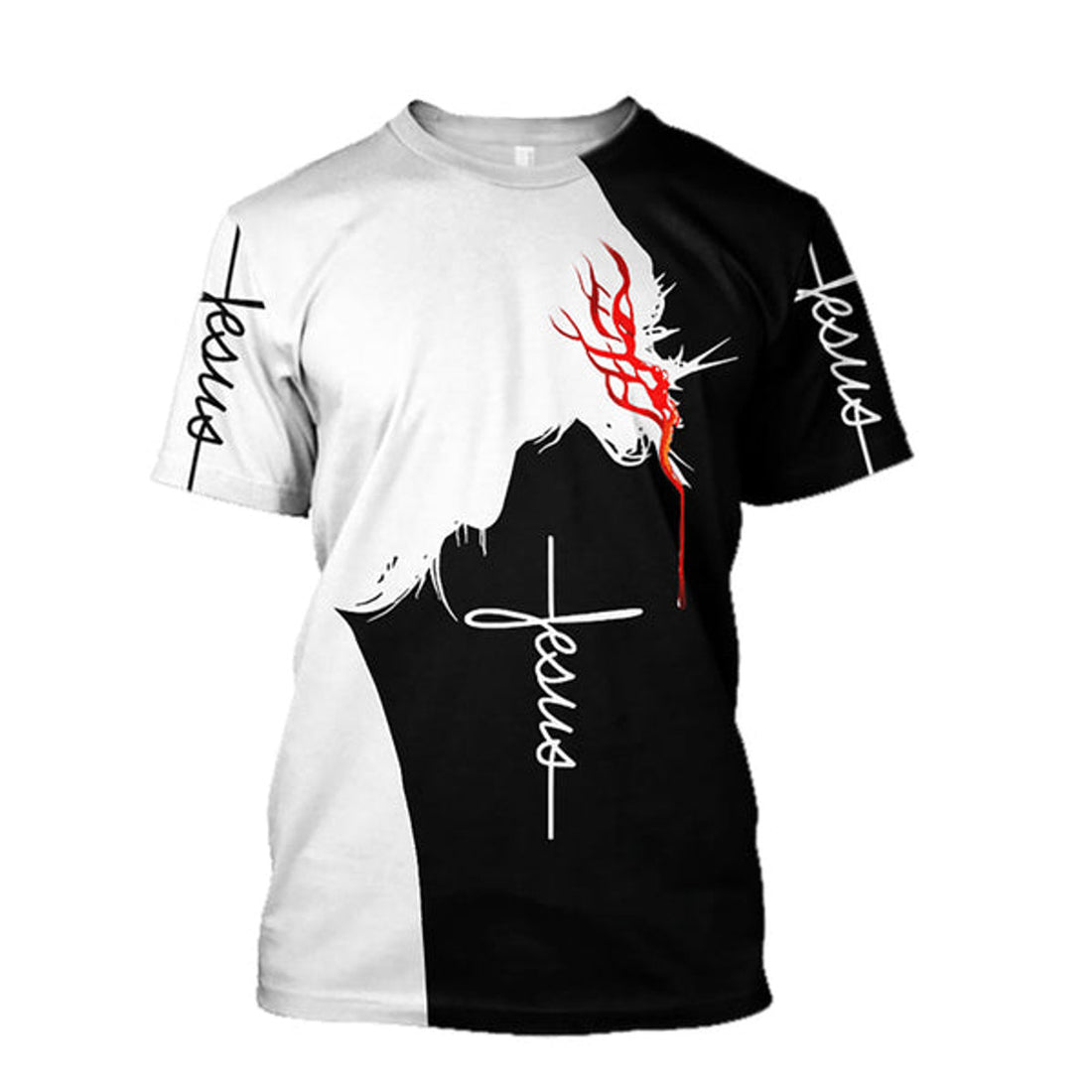 FUNSTUFFPRINT Premium Jesus 3d Unisex Shirt - Christian 3D T-shirt