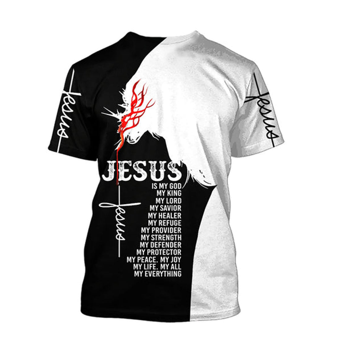 FUNSTUFFPRINT Premium Jesus 3d Unisex Shirt - Christian 3D T-shirt