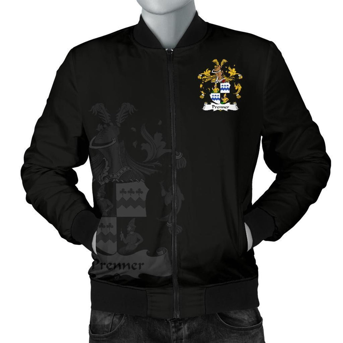 FUNSTUFFPRINT Prenner Germany Men's Bomber Jacket - German Family Crest 3D Bomber Jacket