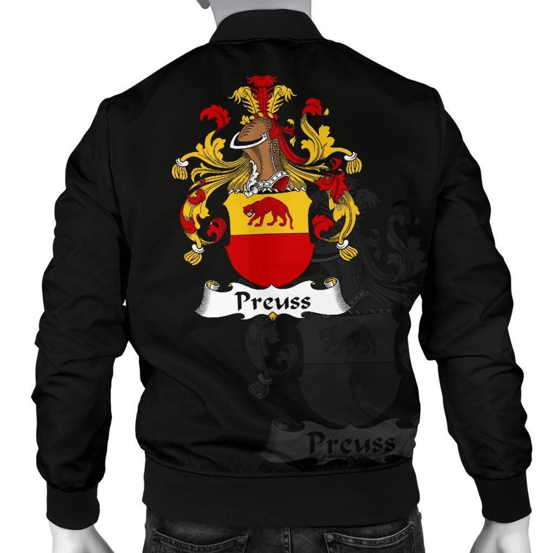FUNSTUFFPRINT Preuss Germany Men's Bomber Jacket - German Family Crest 3D Bomber Jacket