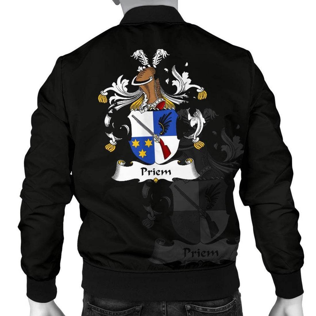 FUNSTUFFPRINT Priem Germany Men's Bomber Jacket - German Family Crest 3D Bomber Jacket
