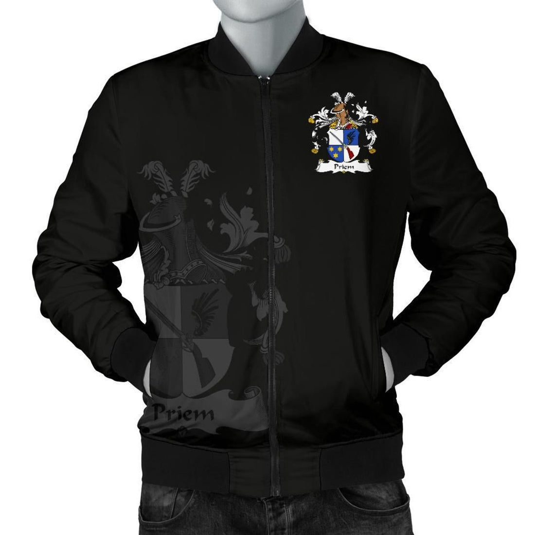 FUNSTUFFPRINT Priem Germany Men's Bomber Jacket - German Family Crest 3D Bomber Jacket