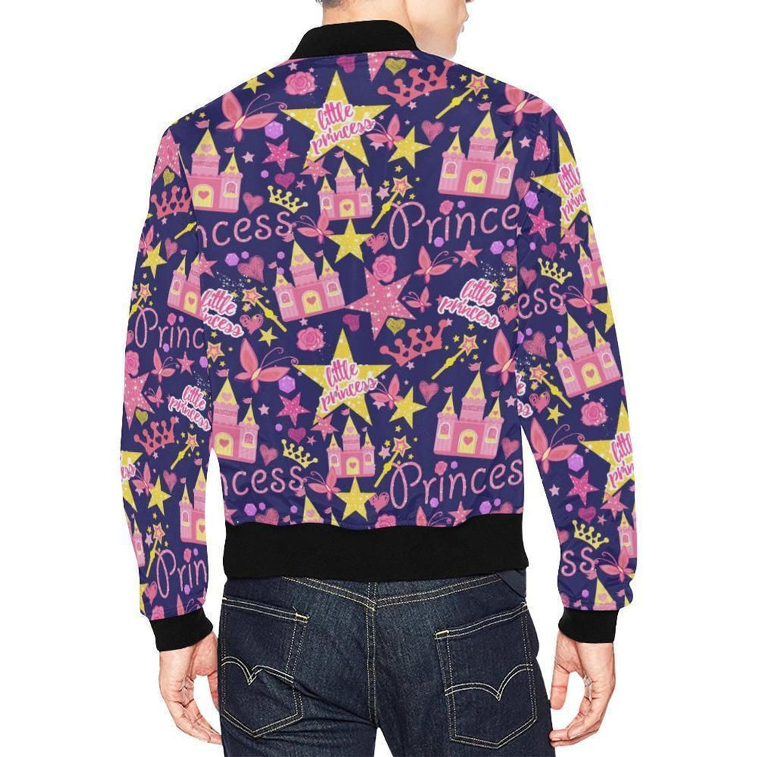 FUNSTUFFPRINT Princess Fairy Pattern Print Mens 3D Bomber Jacket